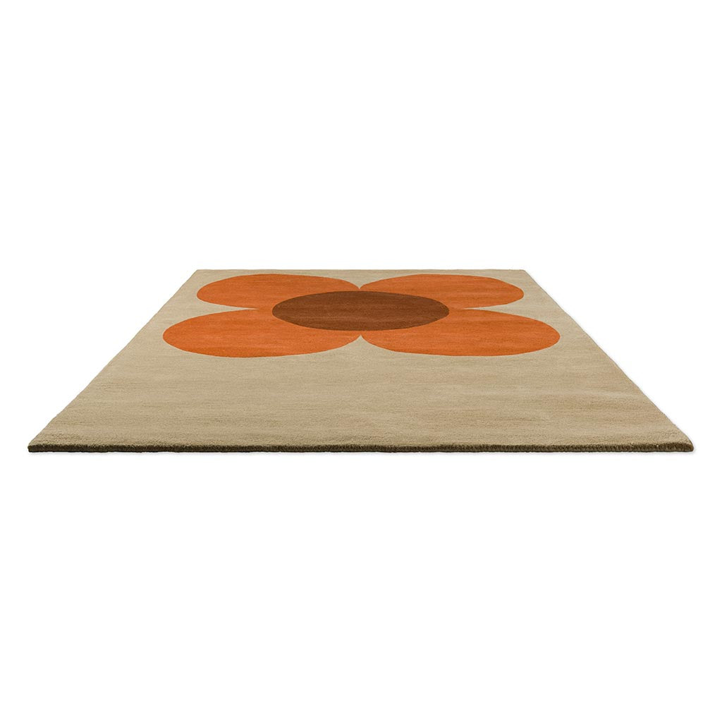 Orla Kiely Flower Placement Pumpkin/Ecru 158203 Rug - Love-Rugs