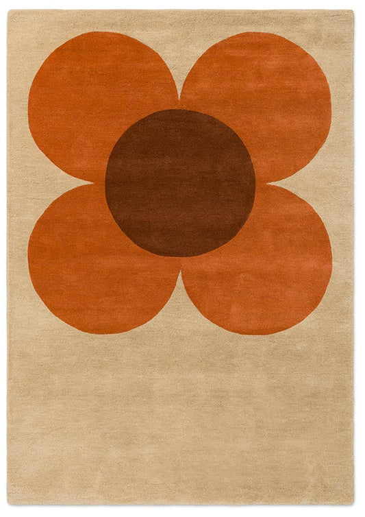 Orla Kiely Flower Placement Pumpkin/Ecru 158203 Rug - Love-Rugs