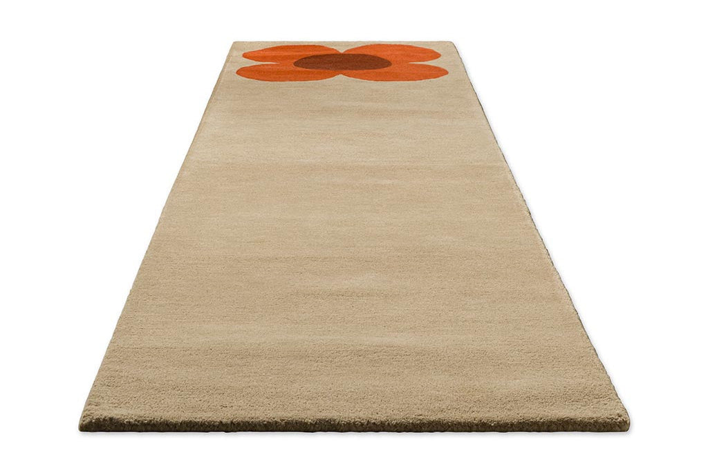 Orla Kiely Flower Placement Pumpkin/Ecru 158203 Runner Rug - Love-Rugs