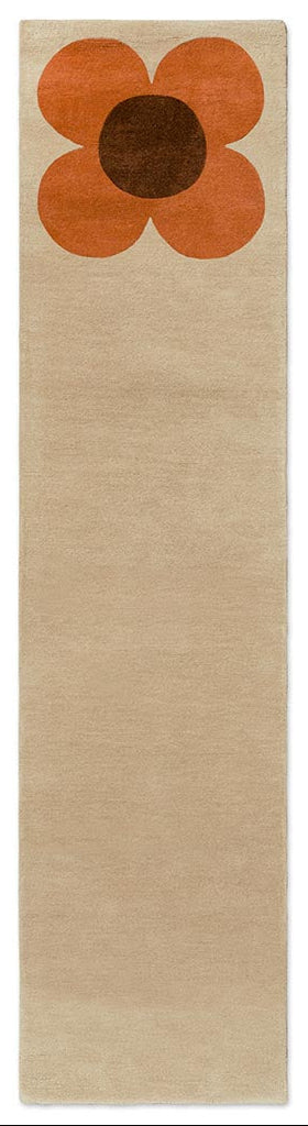 Orla Kiely Flower Placement Pumpkin/Ecru 158203 Runner Rug - Love-Rugs