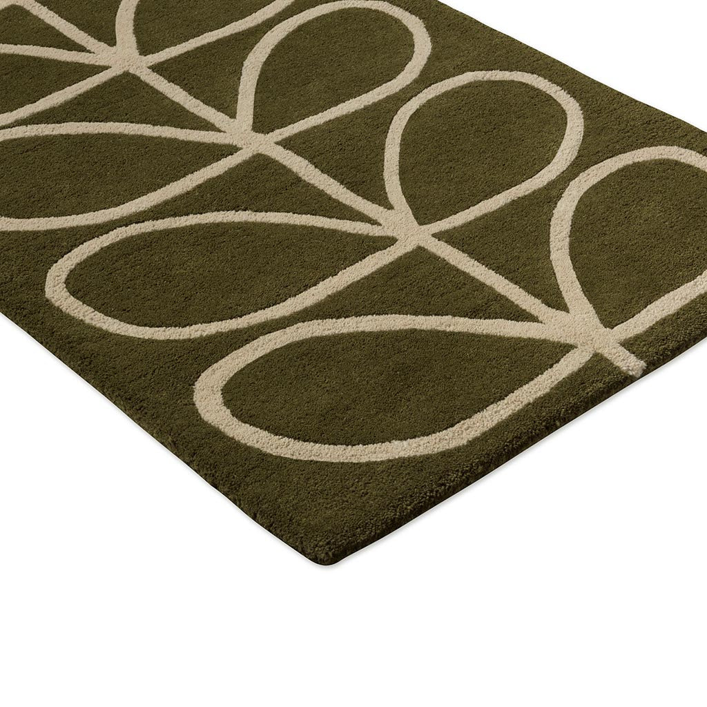 Orla Kiely Linear Stem Olive 060501 Runner Rug - Love-Rugs