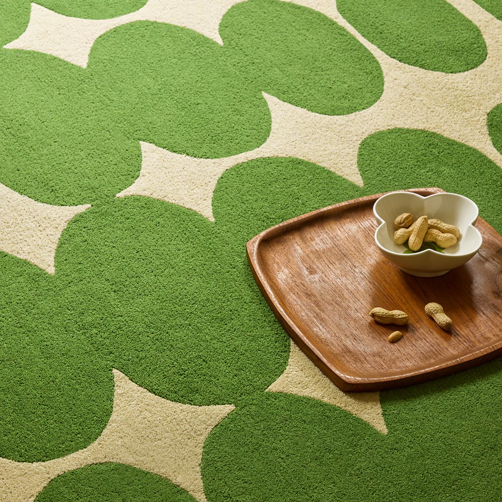 Orla Kiely Optical Oval Green/Cream 157707 Rug - Love-Rugs