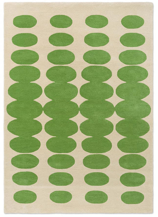 Orla Kiely Optical Oval Green/Cream 157707 Rug - Love-Rugs