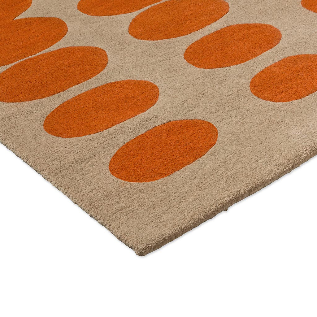 Orla Kiely Optical Oval Orange/Sand 157703 Rug - Love-Rugs