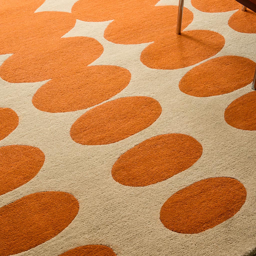 Orla Kiely Optical Oval Orange/Sand 157703 Rug - Love-Rugs