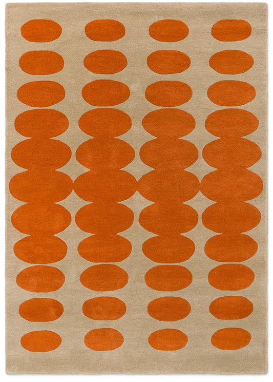 Orla Kiely Optical Oval Orange/Sand 157703 Rug - Love-Rugs