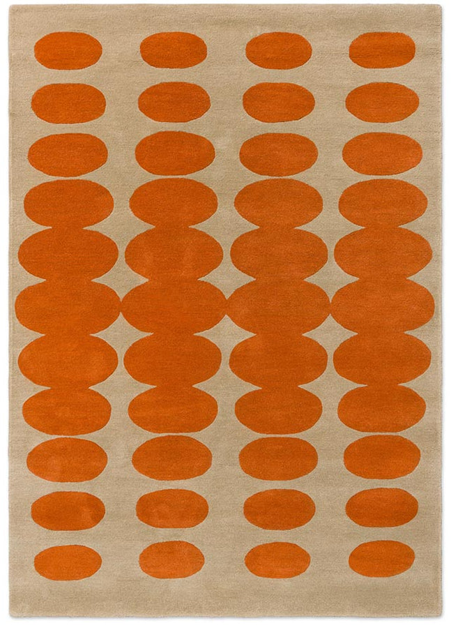 Orla Kiely Optical Oval Orange/Sand 157703 Rug - Love-Rugs