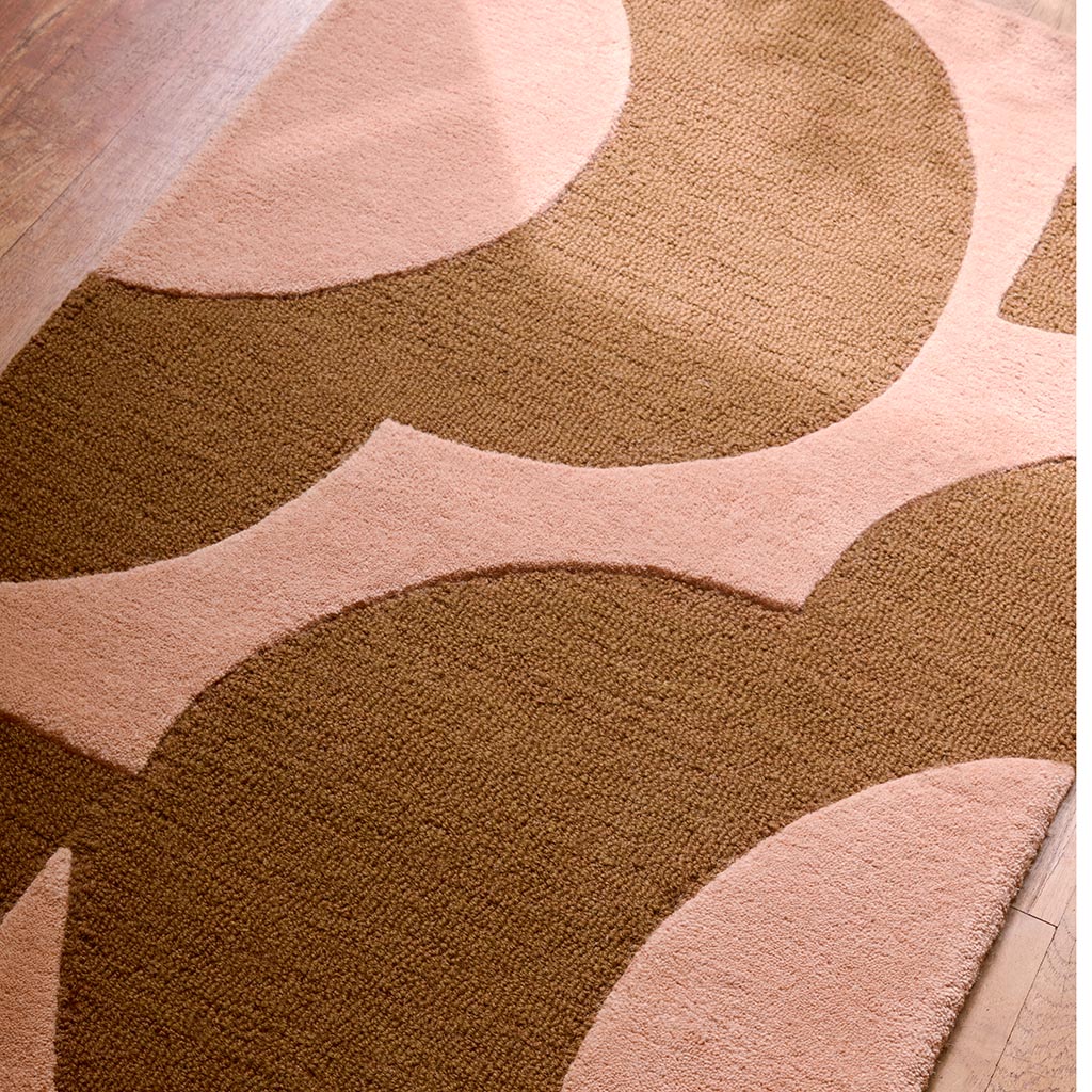 Orla Kiely Prism Flower Pink/Terracotta 158002 Runner Rug - Love-Rugs