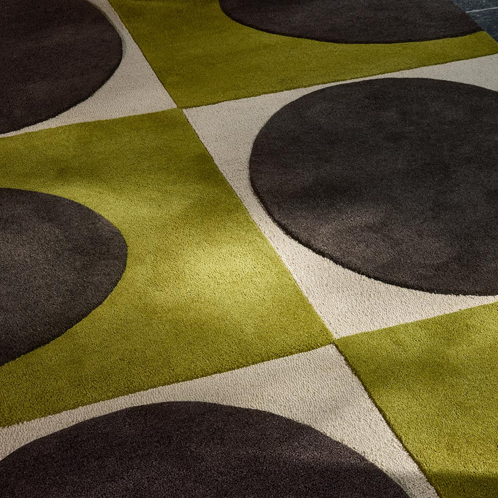 Orla Kiely Spot Square Walnut/Lichen 157907 Rug - Love-Rugs