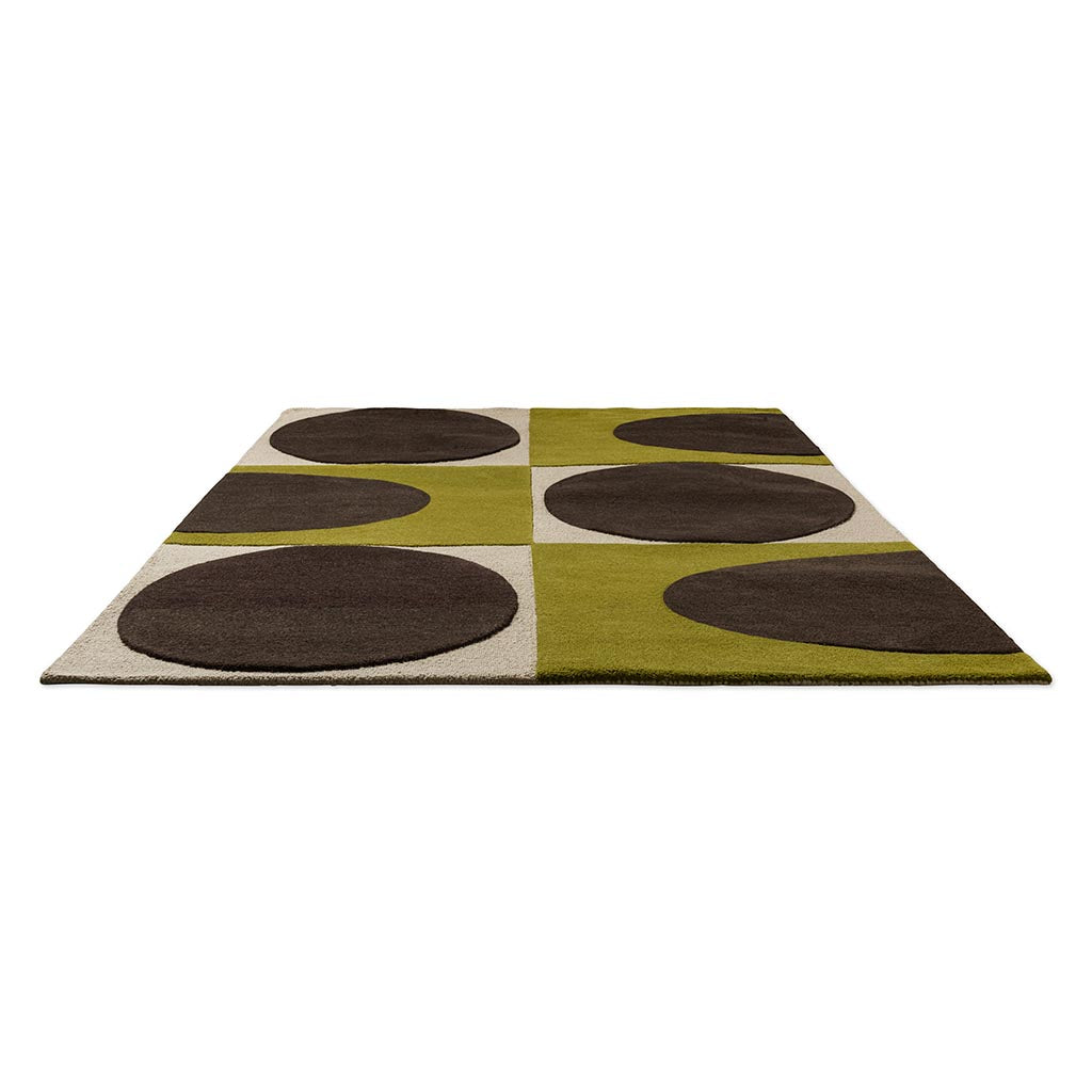 Orla Kiely Spot Square Walnut/Lichen 157907 Rug - Love-Rugs