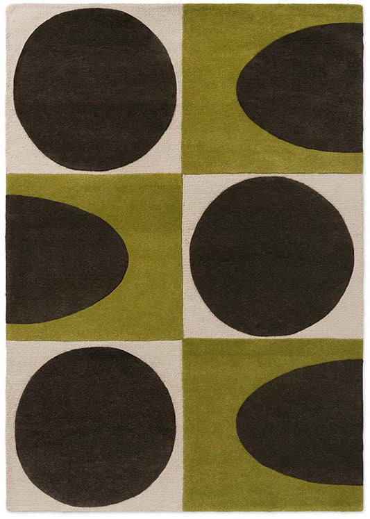 Orla Kiely Spot Square Walnut/Lichen 157907 Rug - Love-Rugs