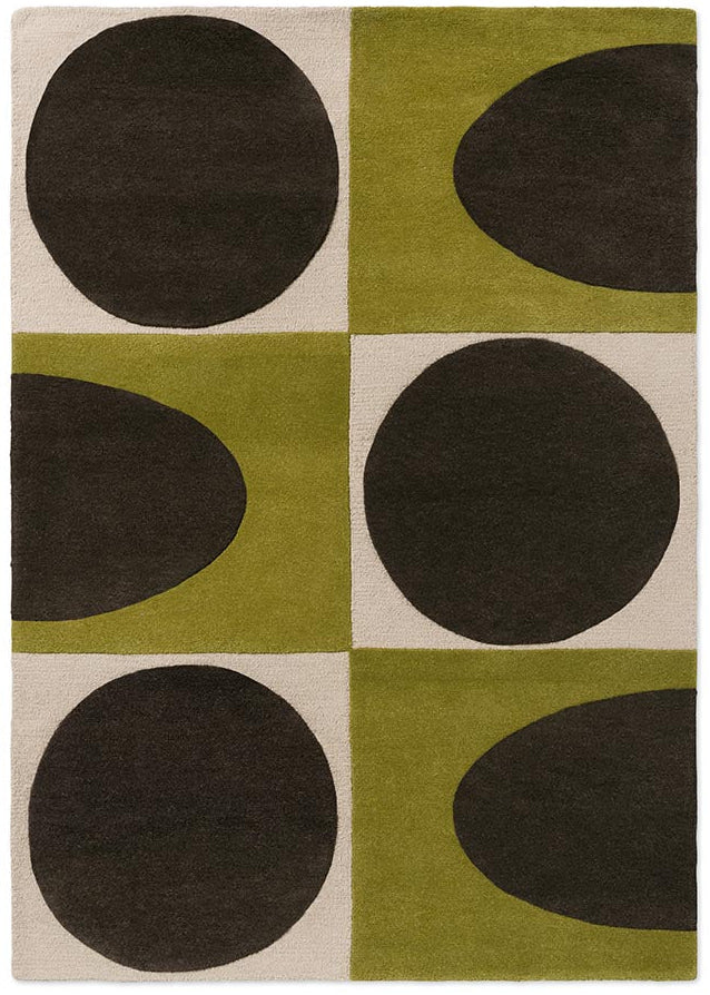 Orla Kiely Spot Square Walnut/Lichen 157907 Rug - Love-Rugs