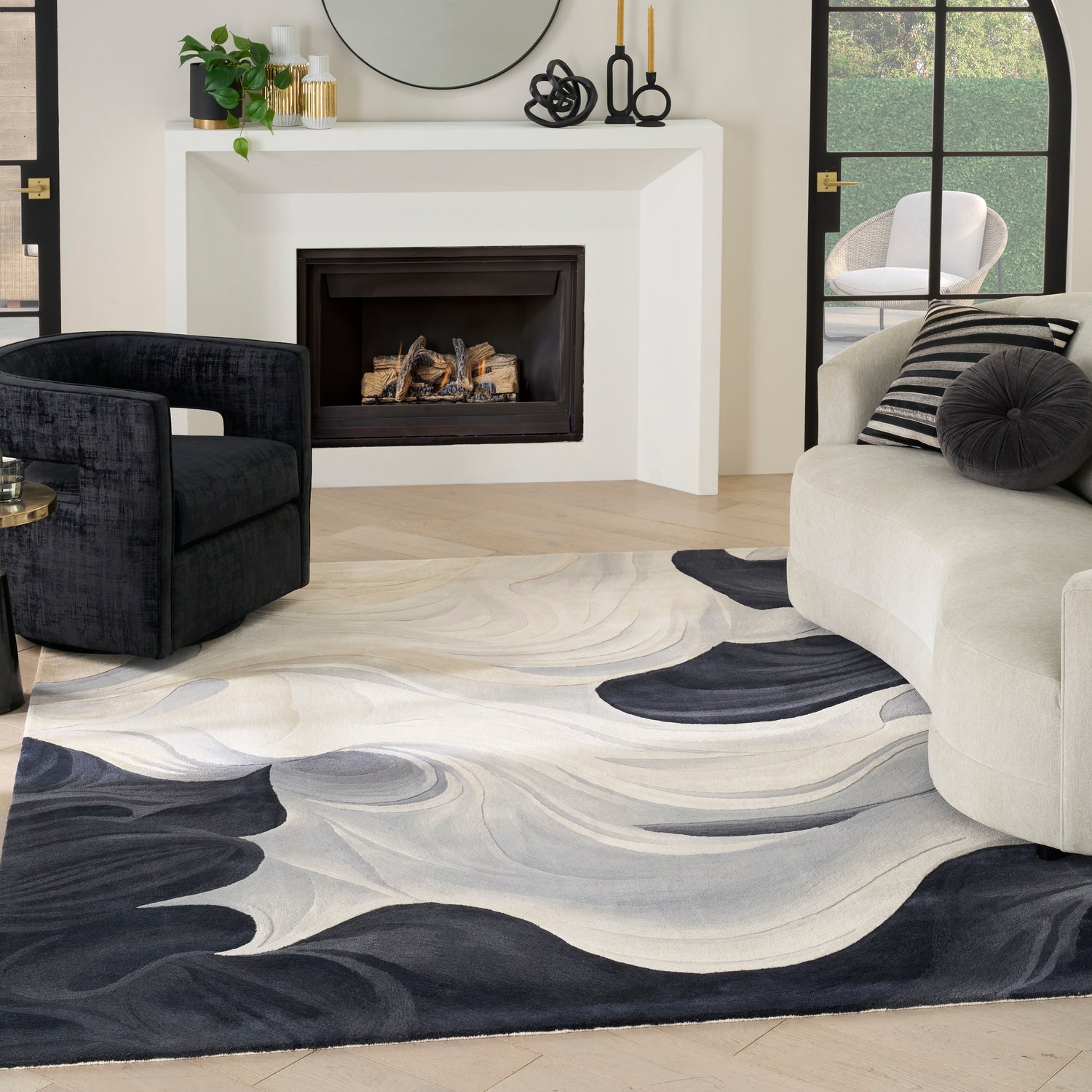 Nourison Prismatic PRS41 IVBLK Rug