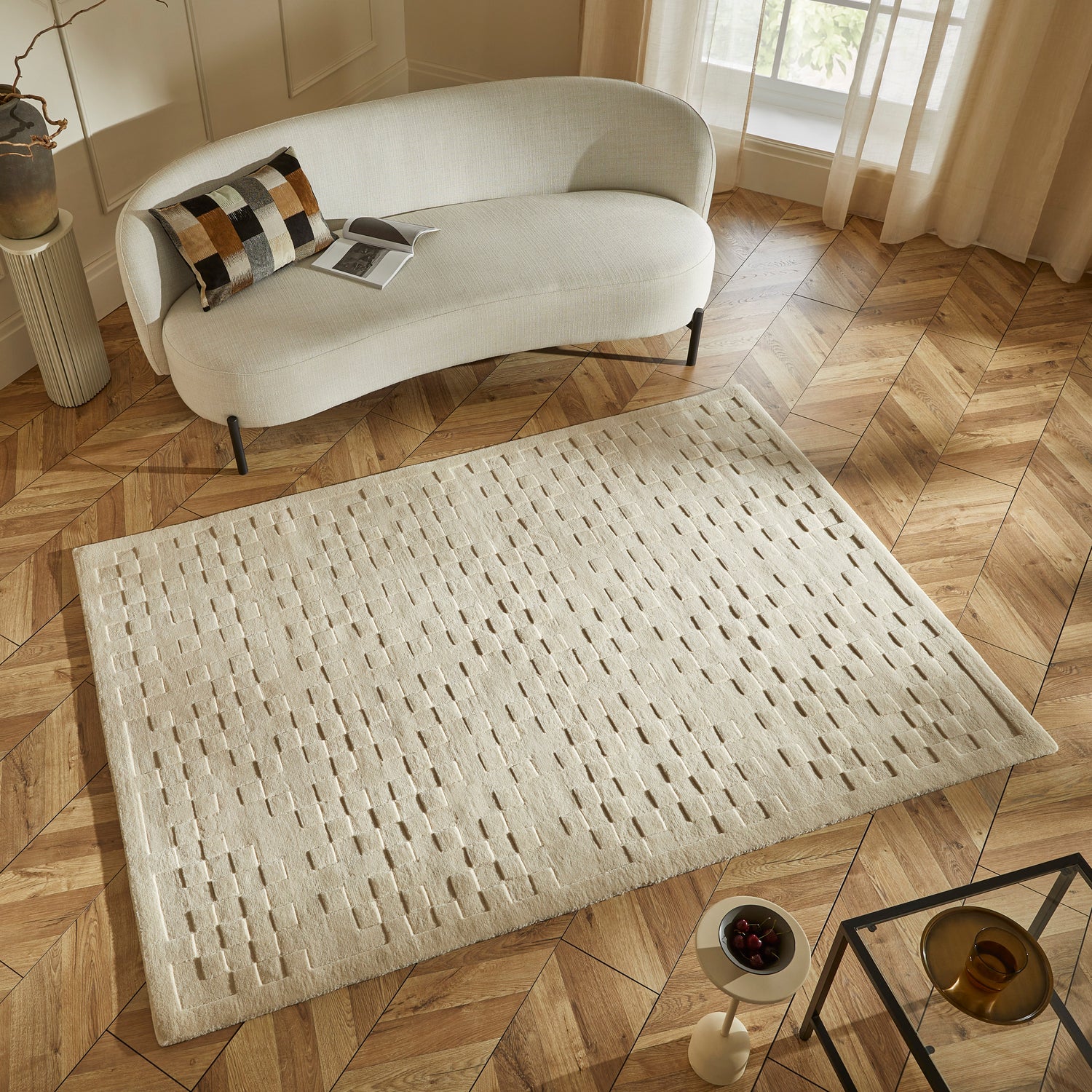 Priory PRI102 Ivory Rug - Love-Rugs