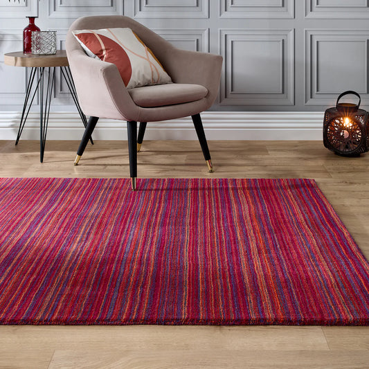 Fine Stripes Purple / Pink Rug alternate image