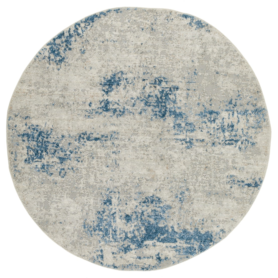 Rossa ROS03 IVBLU Round Rug - Love-Rugs