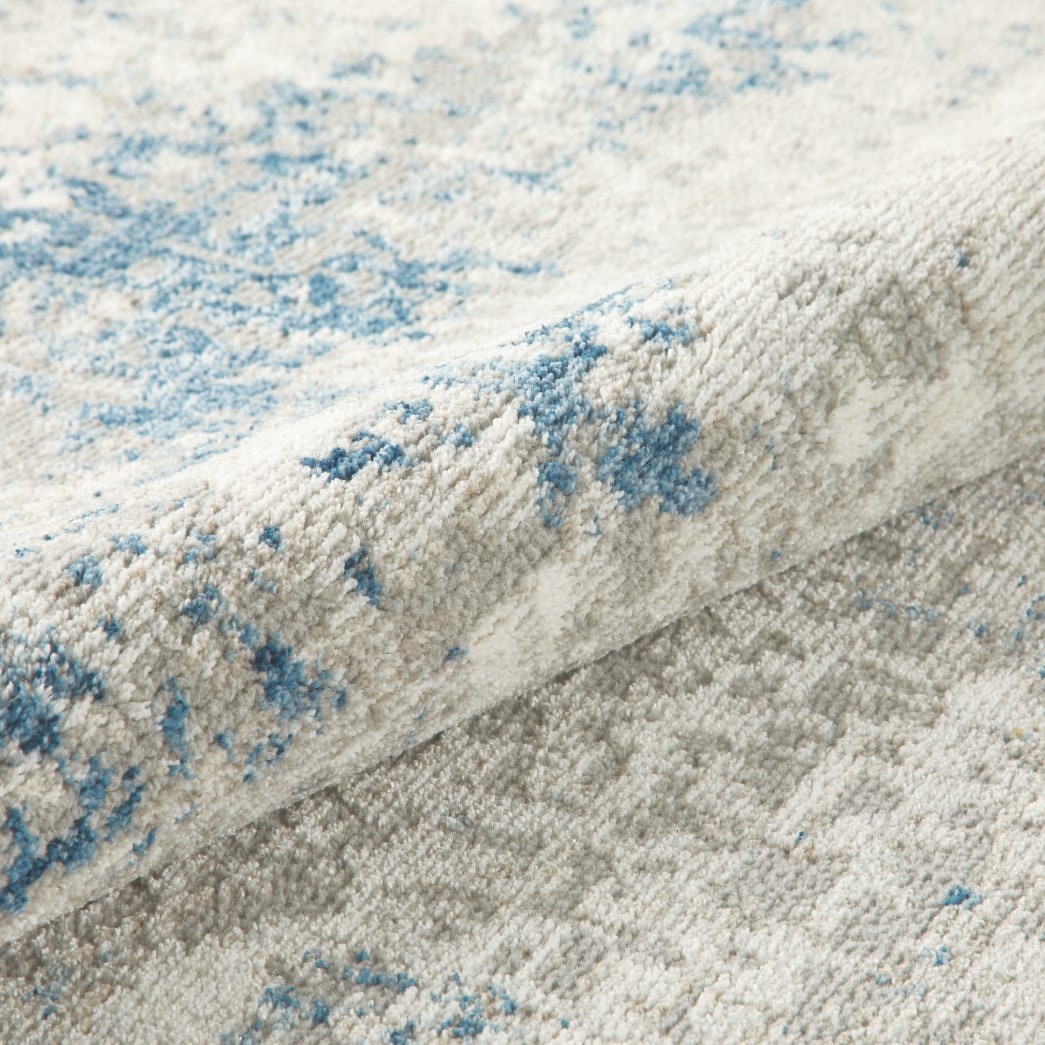 Rossa ROS03 IVBLU Round Rug - Love-Rugs