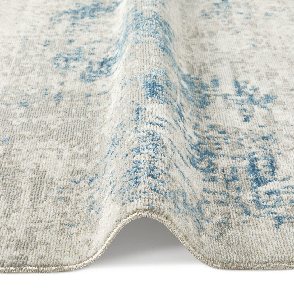 Rossa ROS03 IVBLU Round Rug - Love-Rugs