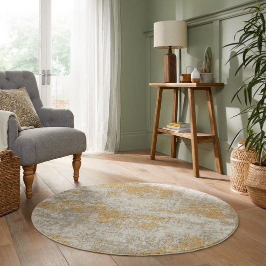 Rossa ROS03 IVGLD Round Rug - Love-Rugs alternate image