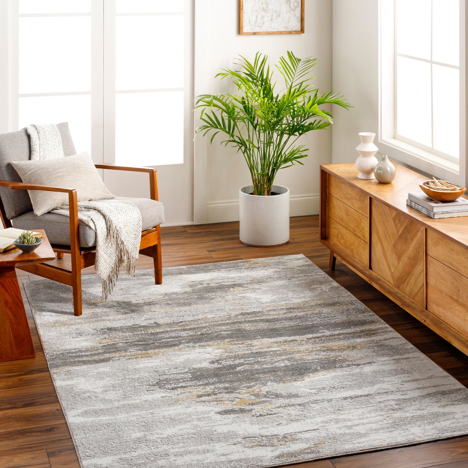 San Francisco Abstract Modern Marble Charcoal/Off-White SFO2311 Rug - Love-Rugs