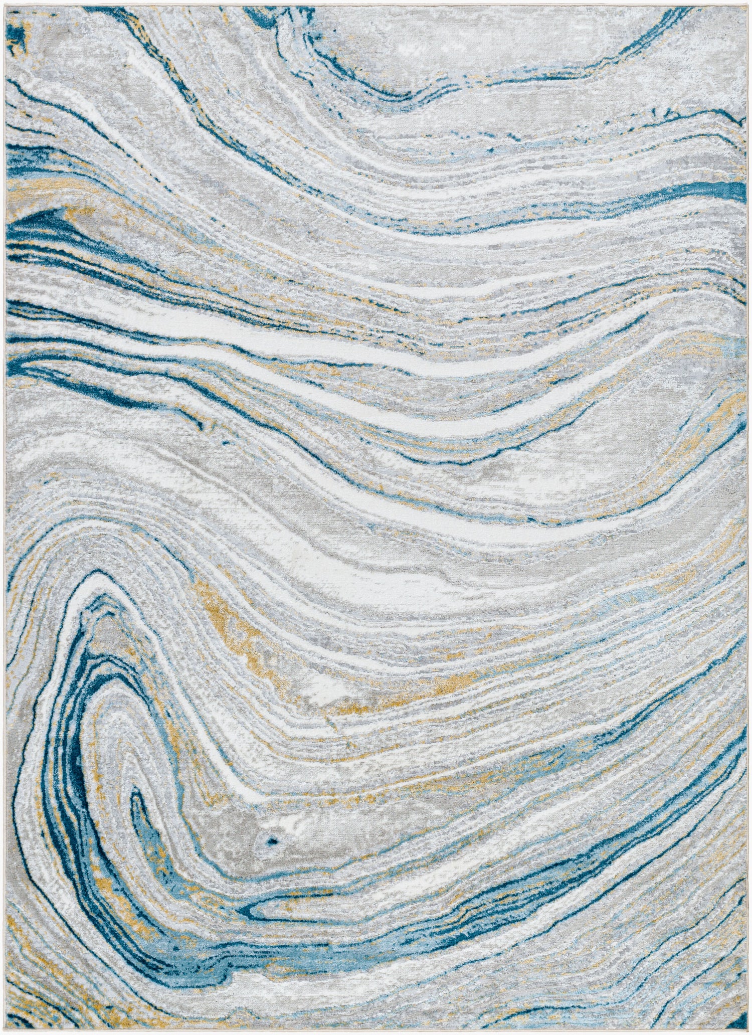 San Francisco Abstract Modern Marble Dark Teal/Beige SFO2303 Rug - Love-Rugs