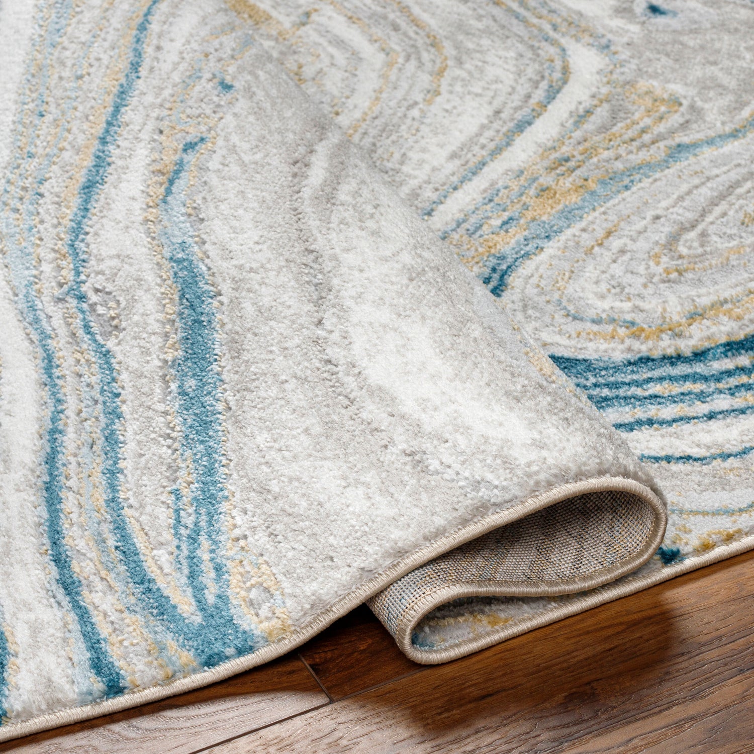 San Francisco Abstract Modern Marble Dark Teal/Beige SFO2303 Rug - Love-Rugs