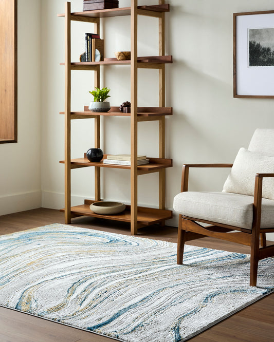 San Francisco Abstract Modern Marble Dark Teal/Beige SFO2303 Rug - Love-Rugs alternate image
