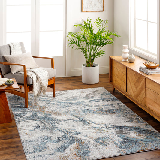 San Francisco Abstract Modern Marble Sky Blue SFO2314 Rug - Love-Rugs alternate image