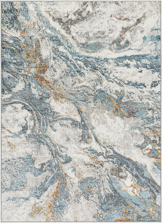 San Francisco Abstract Modern Marble Sky Blue SFO2314 Rug - Love-Rugs