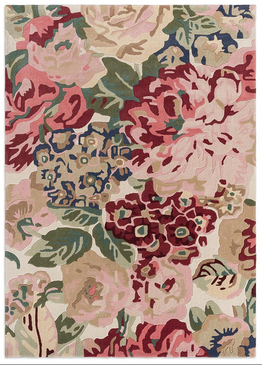Sanderson Rose & Peony Red 45000 Rug - Love-Rugs