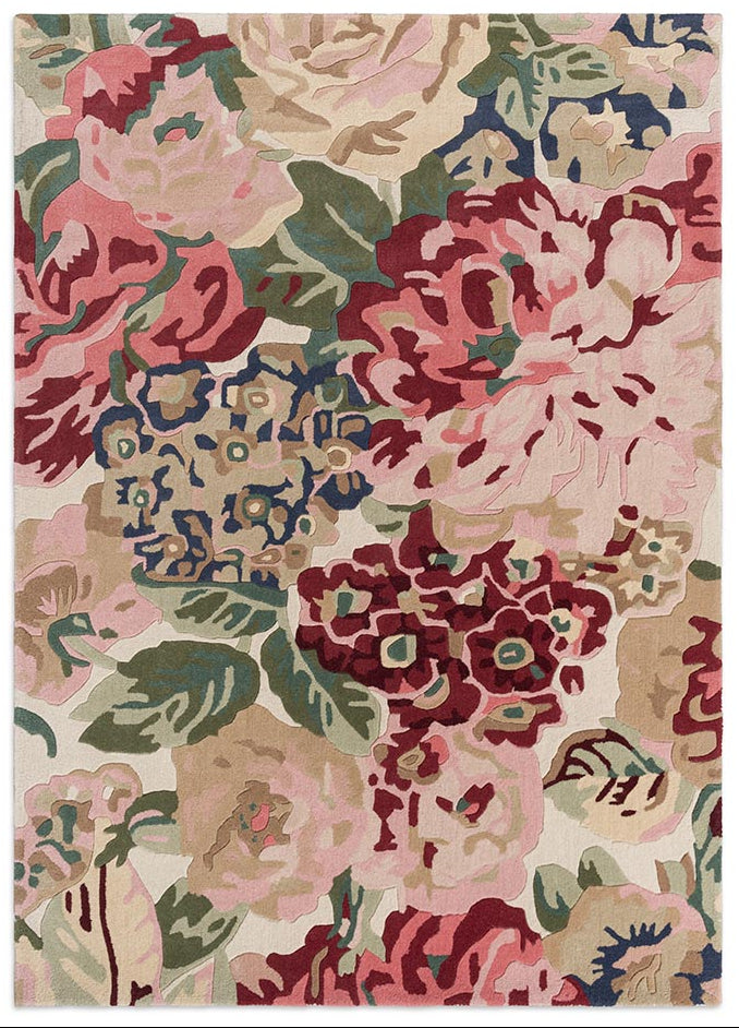Sanderson Rose & Peony Red 45000 Rug - Love-Rugs