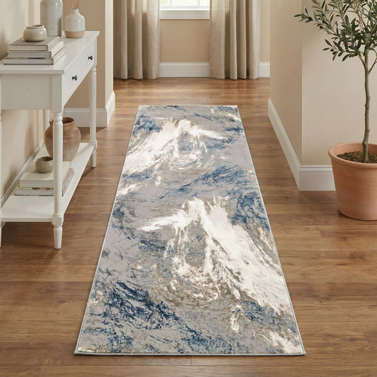 Santa Monica SMC101 GRYBLU Runner Rug - Love-Rugs alternate image