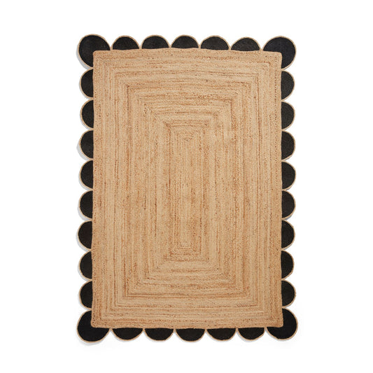 Savannah Jute Scallop Black Natural Rug alternate image