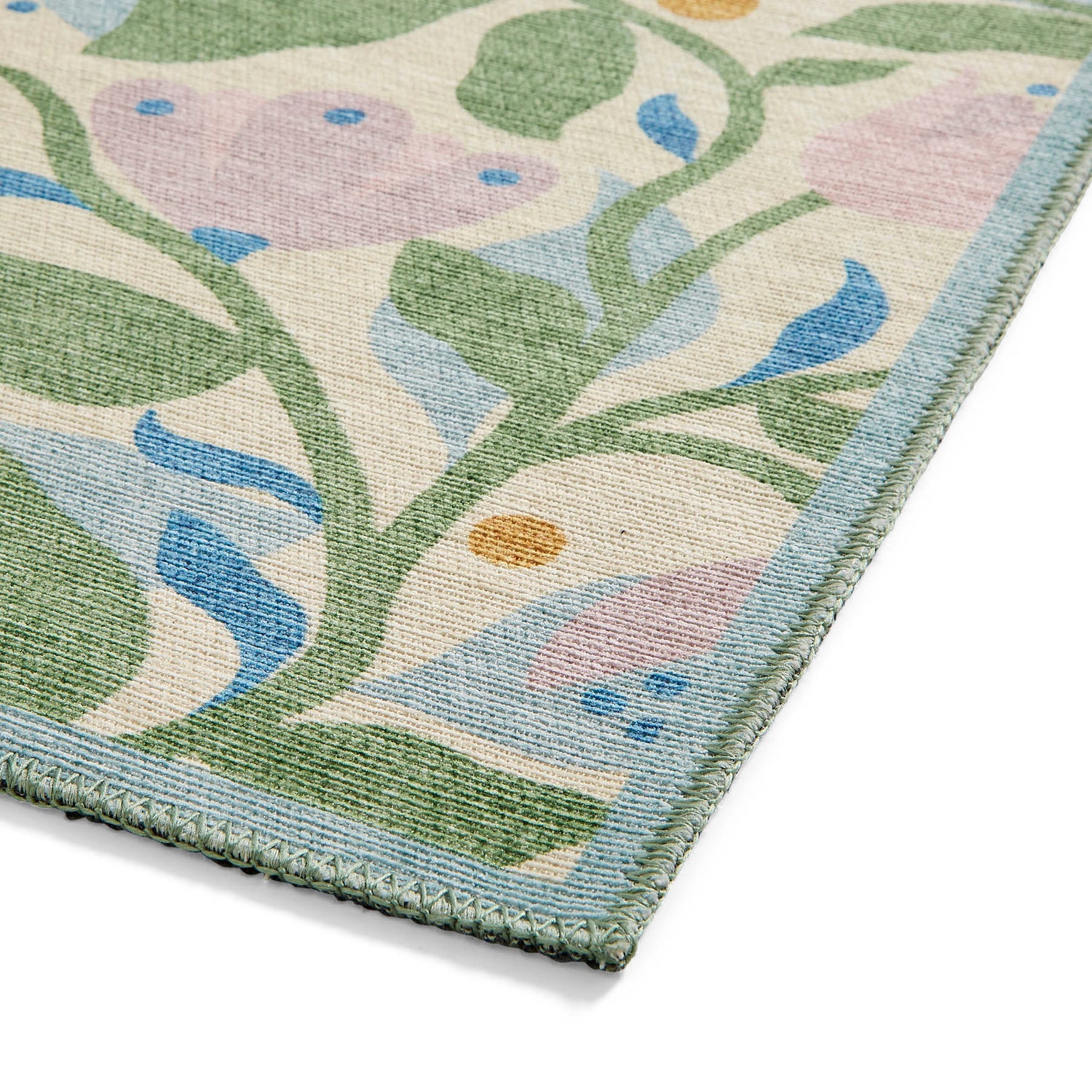 Scion Dancing Daisies Juniper/Violet Washable Rug - Love-Rugs