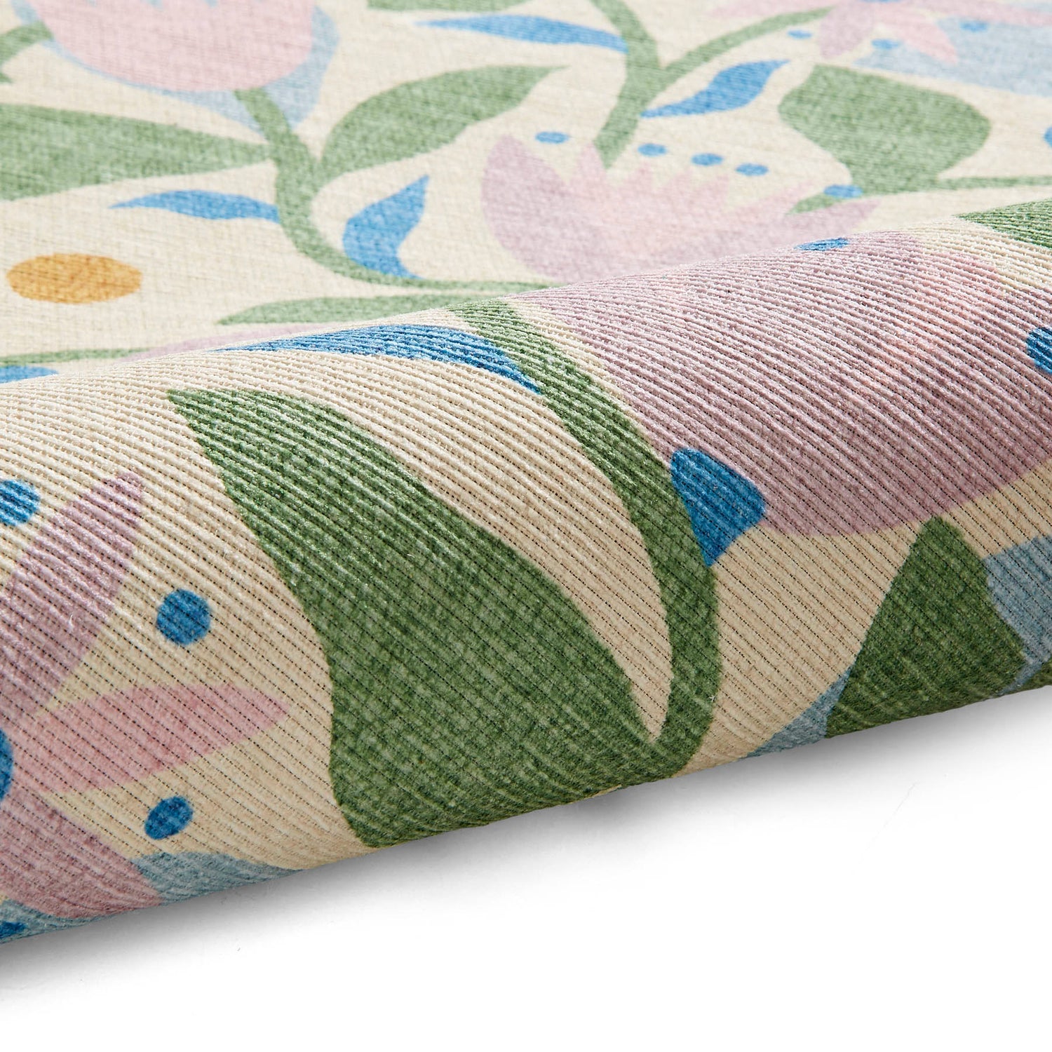 Scion Dancing Daisies Juniper/Violet Washable Rug Fold