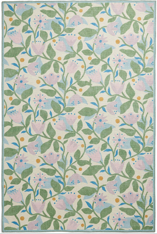 Scion Dancing Daisies Juniper/Violet Washable Rug - Love-Rugs