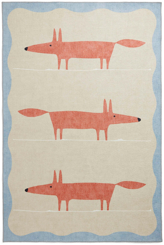 Scion Mr Fox Beige/Terra Washable Rug - Love-Rugs