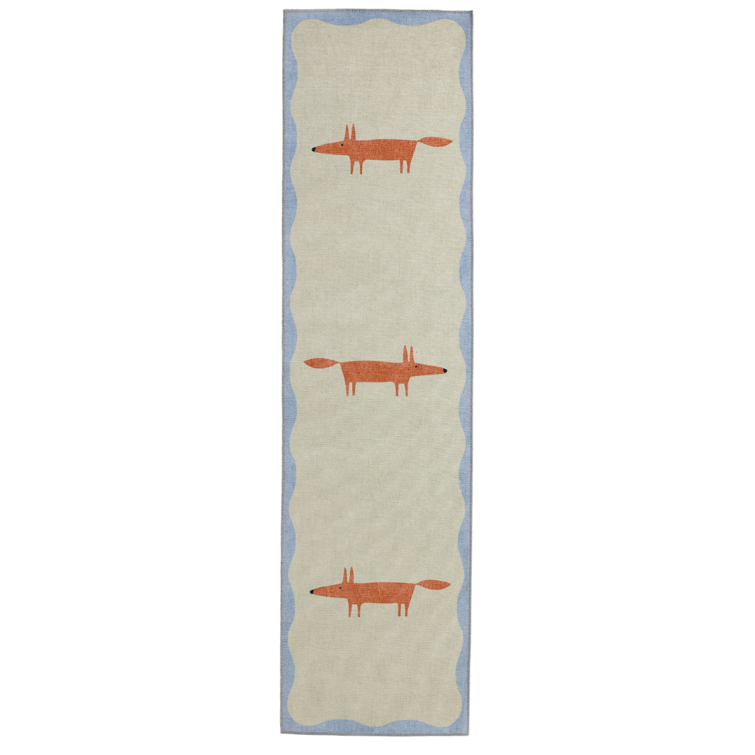 Scion Mr Fox Beige/Terra Washable Runner Rug - Love-Rugs