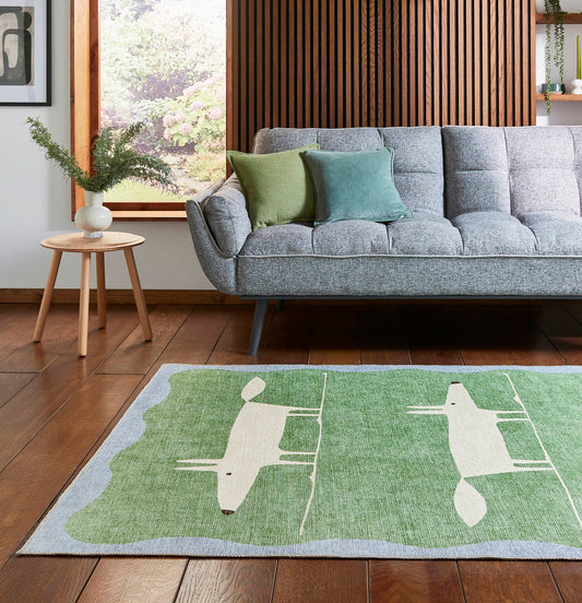 Scion Mr Fox Green/White Washable Rug - Love-Rugs alternate image