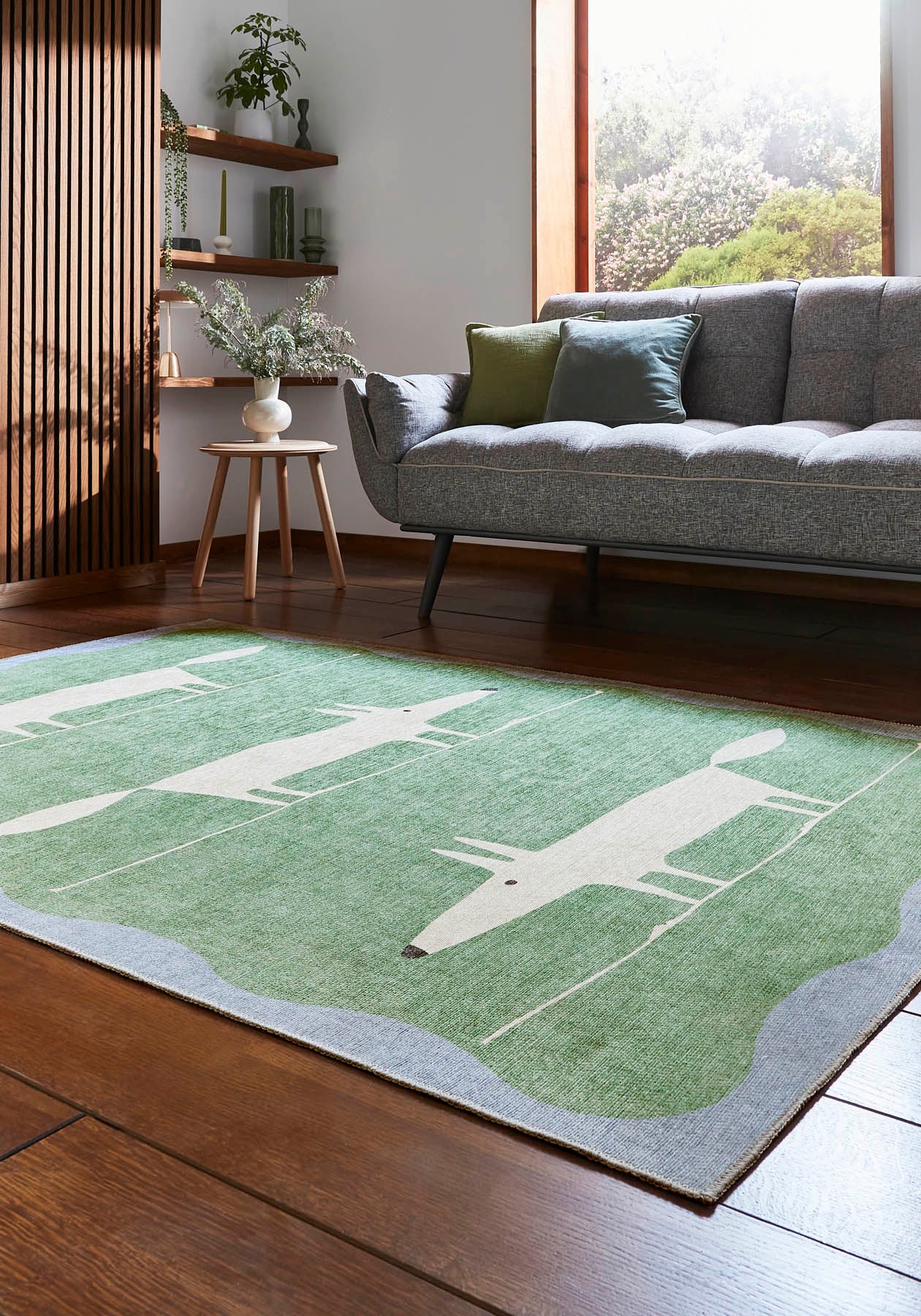 Scion Mr Fox Green/White Washable Rug - Love-Rugs