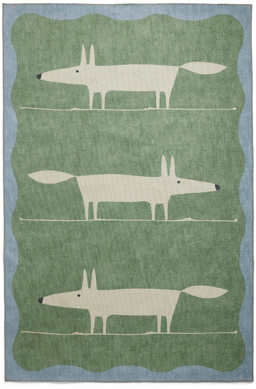 Scion Mr Fox Green/White Washable Rug - Love-Rugs