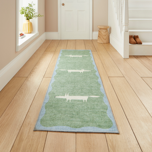 Scion Mr Fox Green/White Washable Runner Rug - Love-Rugs alternate image