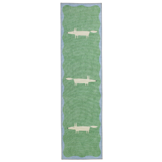 Scion Mr Fox Green/White Washable Runner Rug - Love-Rugs