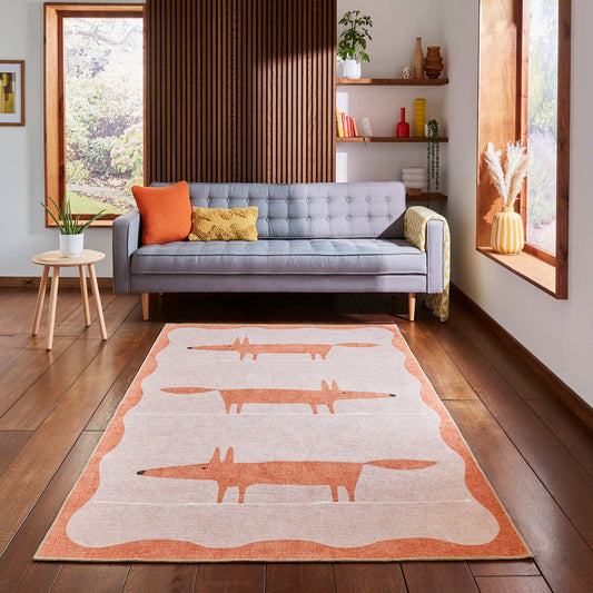 Scion Mr Fox Pink/Terra Washable Rug - Love-Rugs alternate image