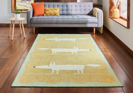 Scion Mr Fox Yellow/White Washable Rug - Love-Rugs alternate image