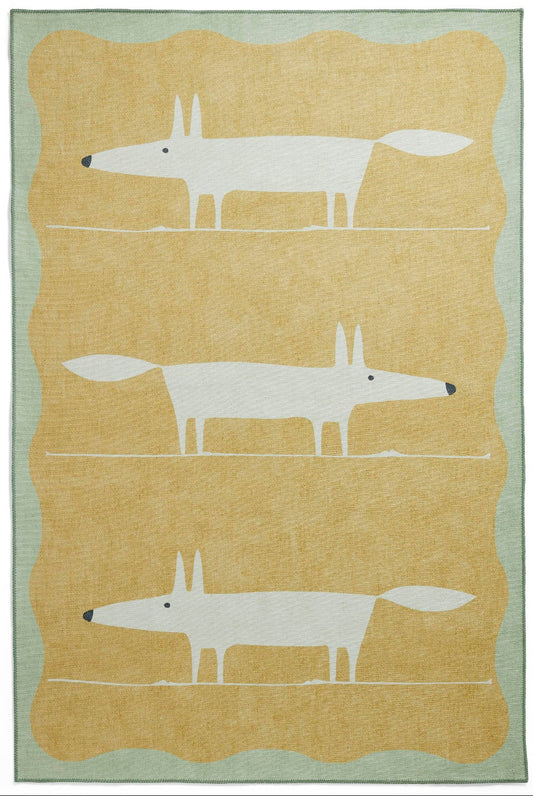 Scion Mr Fox Yellow/White Washable Rug - Love-Rugs