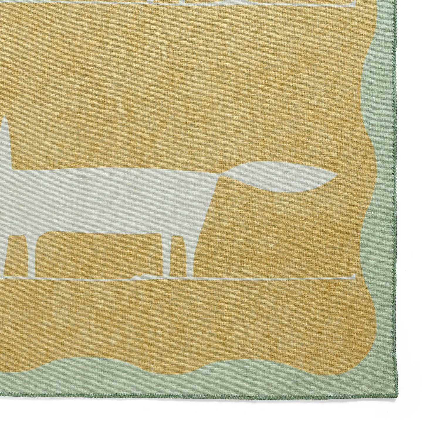 Scion Mr Fox Yellow/White Washable Runner Rug - Love-Rugs