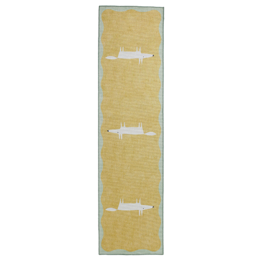 Scion Mr Fox Yellow/White Washable Runner Rug - Love-Rugs