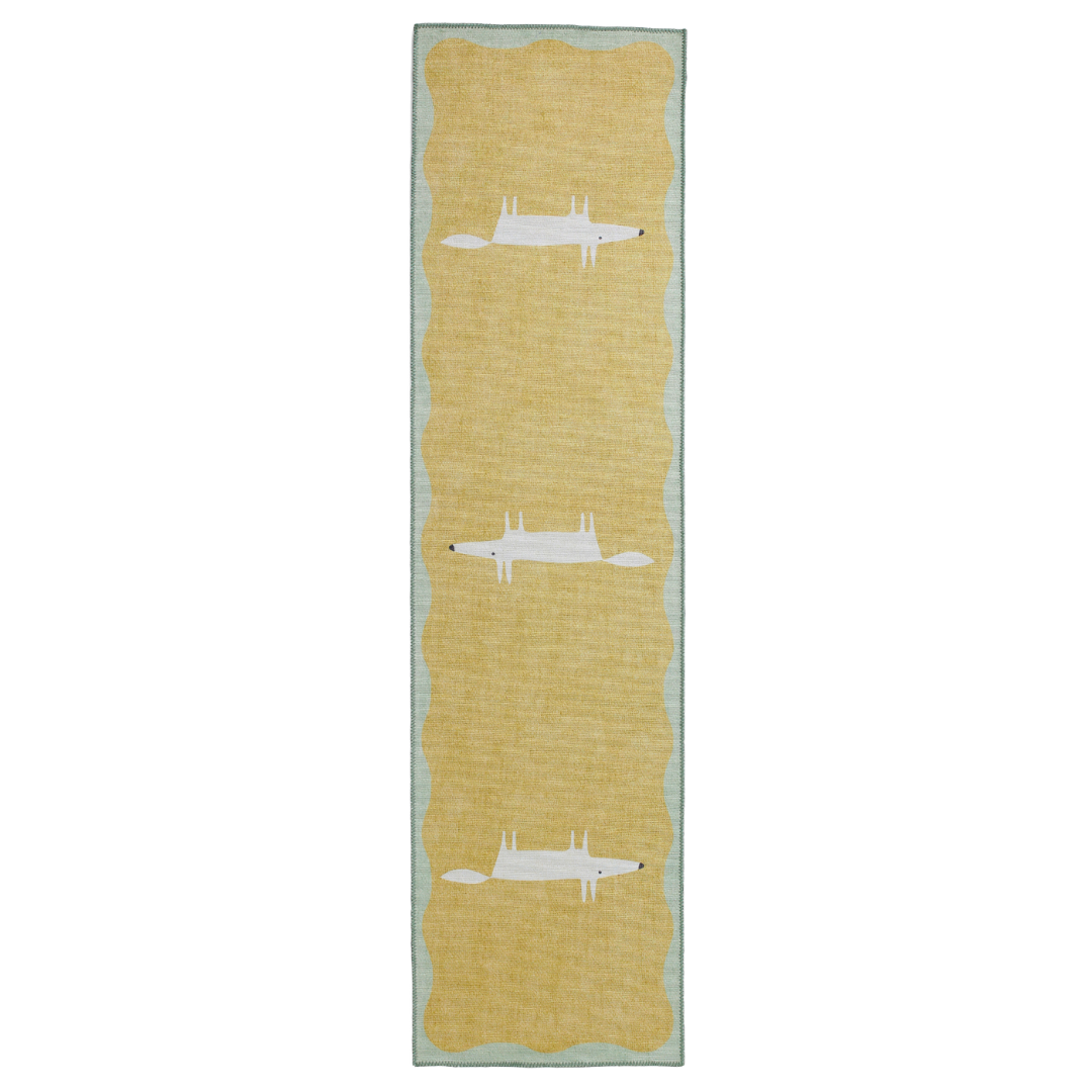 Scion Mr Fox Yellow/White Washable Runner Rug - Love-Rugs