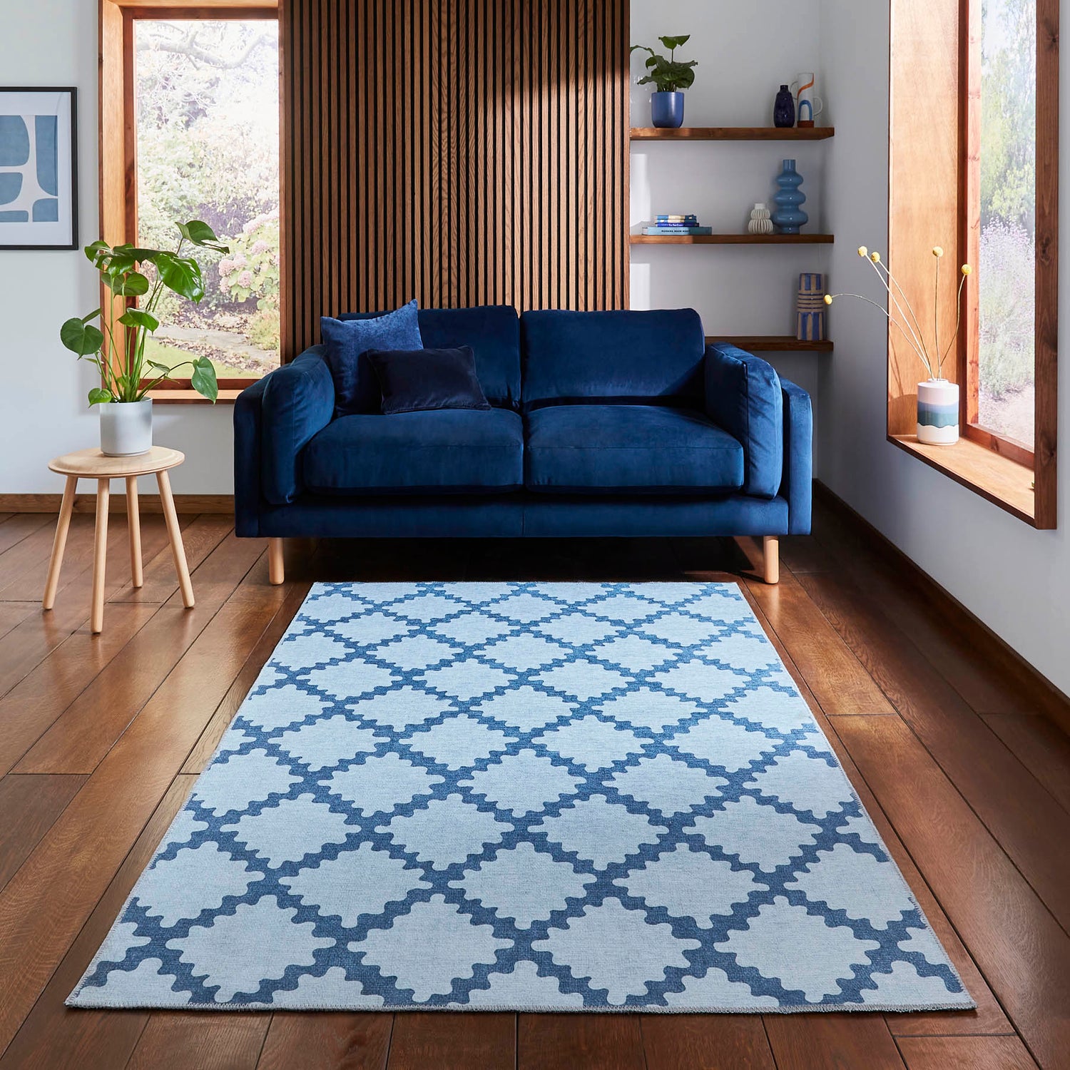 Scion Swithland Denim Washable Rug - Love-Rugs